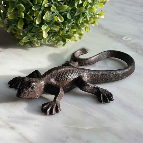 Grande salamandre déco fonte 8x3x16cm (1/3)