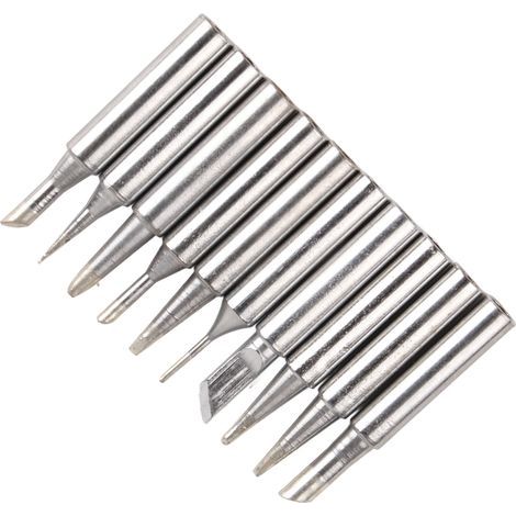 Qcwwy Pack Premium de 10 Pointes de Station à Souder en Cuivre, Faciles à étamer et Diamagnétiques, Idéales pour Le Soudage à Basse Température, Adaptées aux Stations 936, 937, 938, (1/5)