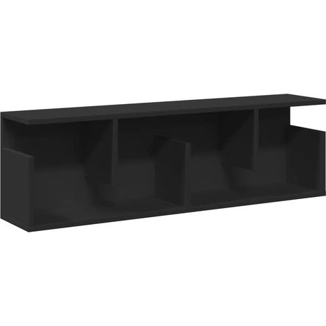 Armadio da parete sospeso 100 x 20 x 30 cm salva-spazio pratico moderno in legno multistrato nero 020050571