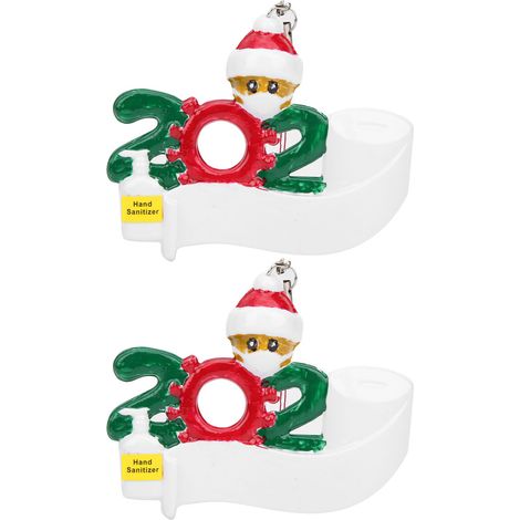 2 pièces Décoration de Noël Arbre à Vœux Suspendu Père Noël Ornement Festif1 (1/5)