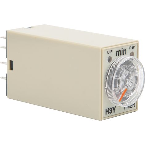 Minuteur temporisé H3Y-2, relais temporisé à 8 broches, 0 à 60 minutes, type à cadran, 5 A, pour usages multiples (24 V CC) (1/5)