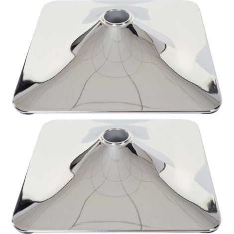 2x plateau de sol pour tabouret de bar, chaise pivotante de salle à manger, rectangulaire, chrome - Ø 37,5cm