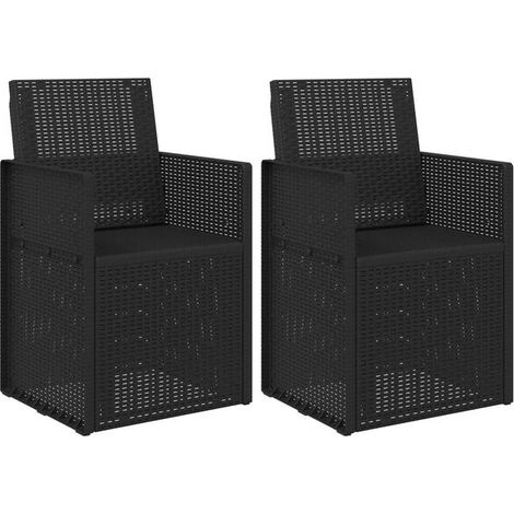 Deux chaises de jardin en polypropylène gris anthracite (1/5)