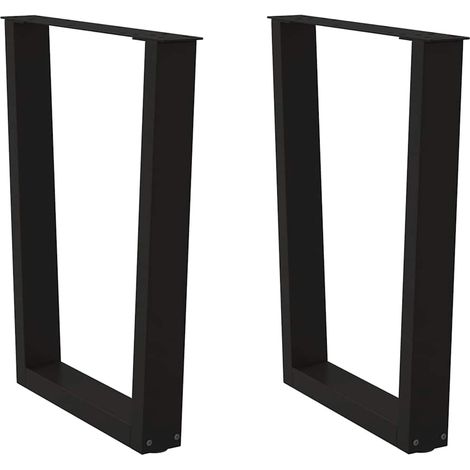 Esstisch Beine V-Form 2 Stück Schwarz 60x(72-73,3) cm Stahl