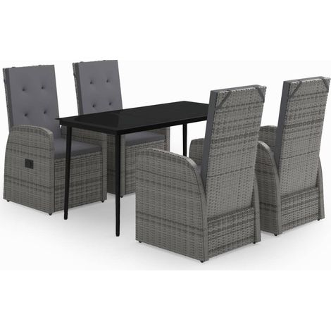 Maison Exclusive - Set da Pranzo da Giardino 5 pz con Cuscini Grigio