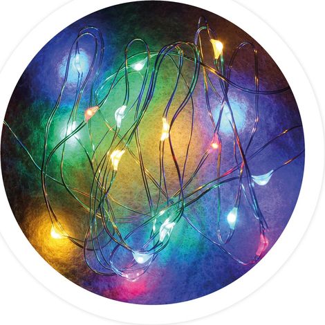 Guirnalda alambre LED 4,9M 3xAA 8 funciones RGB (1/2)