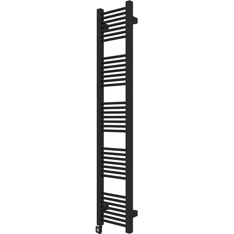 Matisère – Sèche-serviette électrique noir 460x230mm – 100W – Peinture époxy noire – Indice d'étanchéité IPX5 – Installation facile (1/5)