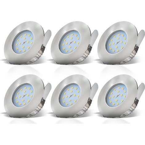 LED Einbauleuchten-Set, matt-nickel, 6xLED-Modul/4,8W
