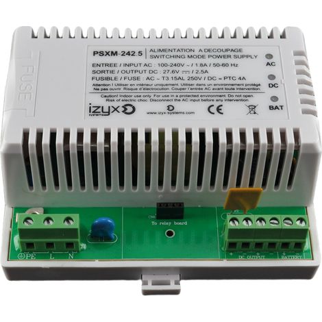 module chargeur - pour alimentation psxm - 7 modules - 230v vers 24v dc - 2.5a - izyx psxm-242.5