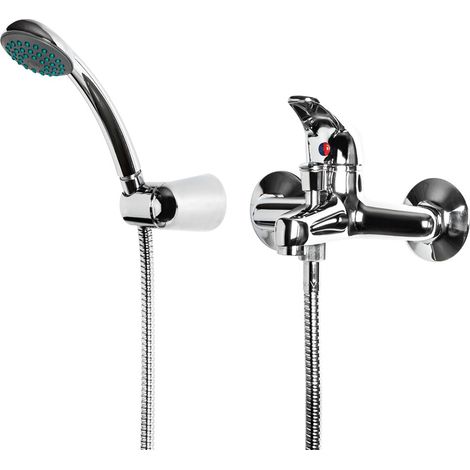 Miscelatore rubinetto esterno vasca serie delfino ottone cromato con set doccia