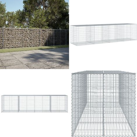 vidaXL Gabione mit Deckel 400x100x100 cm Verzinktes Eisen (1/5)