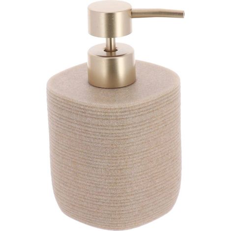 Seifenspender strie polyresin 400 ml- beige - Tendance