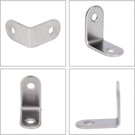 Équerre D'Angle - Acier Inoxydable - 30x30x16 mm - Pour Renfort Meuble Étagère Lit - 20 Pièces (1/4)