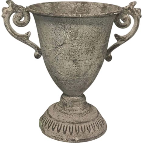 Élégant calice amphore en métal gris (1/5)