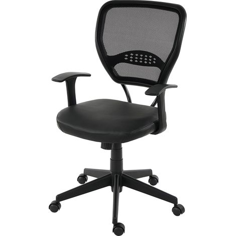 Fauteuil/chaise de bureau Seattle, charge 150kg, similicuir - noir, avec accoudoirs
