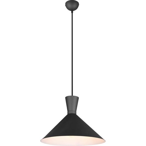 ENZO SOSPENSIONE DOPPIO CONO METALLO NERO D. 35CM 1 LUCE ATTACCO E27 (1/5)