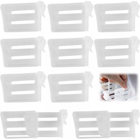 10 pièces Panneau de Séparation pour Réfrigérateur, Rérrigérateur Réglable Séparateurs, Organisateur de Tiroir Extensible (1/5)