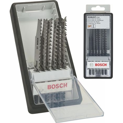 Bosch 6 Piece Robust Line Jigsaw Blade Set Wood Expert T Shank + Case 2607010572