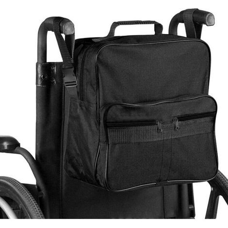Lntyq Sac pour Fauteuil Roulant, Accessoire Fauteuil Roulant Pochettes de Rangement étanches, Pochette Fauteuil Roulant S’Attache aux Poignées pour Un Rangement Pratique (1/5)