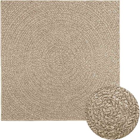 vidaXL Rug "ZIZUR" Beige 120x120 cm Jute Look Indoor and Outdoor