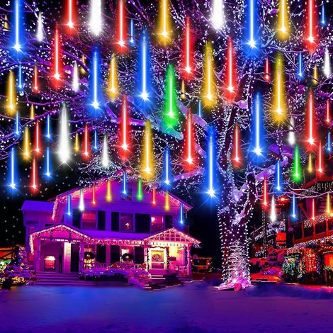 Météores Pluie Lumières 30cm 10 Tube 240 LED Guirlandes Lumineuse Extérieure Étanche IP65 Douche Pluie Feux Lumières de Noël pour Décoration de Fête Jardin Fenêtre Balcon [Classe énergétique G] (1/5)