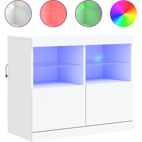Maison Exclusive - Aparador con luces LED blanco 81x37x67 cm (1/5)