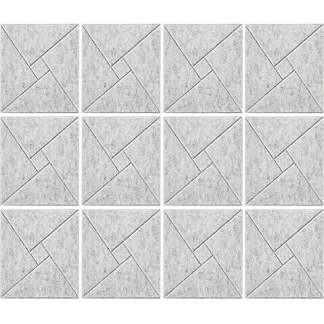 Lot de 12 panneaux acoustiques, panneaux en mousse insonorisante de 30,5 x 30,5 x 1 cm, gris (1/4)
