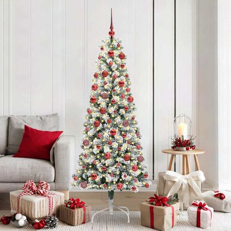 Künstlicher klappbarer Weihnachtsbaum Grün und Weiß 180 cm
