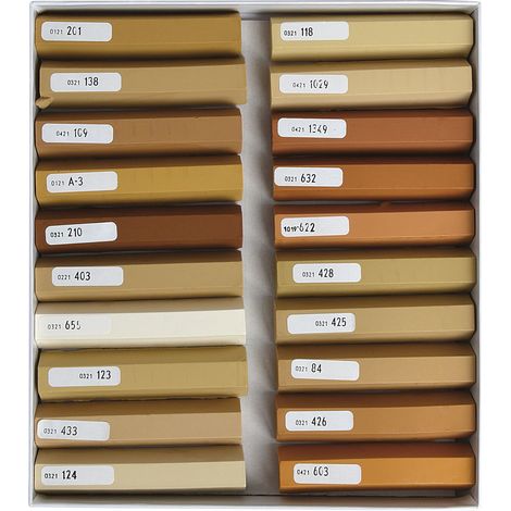 BAO Hartwachs Trendstangen 20 Basisfarben, Holzkitt, Holzwachs, Parkett, Laminat (1/4)