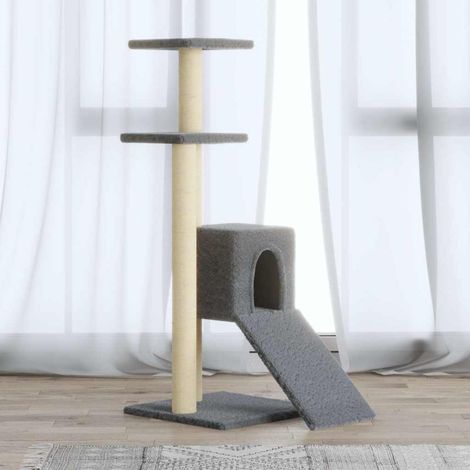 vidaXL Rascador para gatos con postes de sisal gris claro 92 cm (1/5)