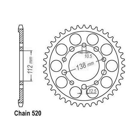 Couronne Acier Honda - 520 - 43 Dents - Similaire JTR1303 - Made in Germany