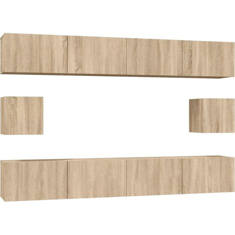 Maison Exclusive - 6-tlg. TV-Schrank-Set Sonoma-Eiche Holzwerksto