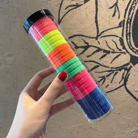 Gomas para el cabello que no dañan el cabello, Bandas elásticas resistentes y que no se enredan, Gomas de poliéster suaves coleta, 20 unidades (1/2)