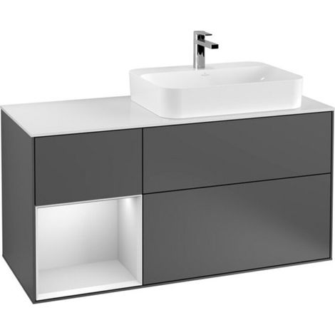 V&B Waschtischunterschrank Finion 120cm, Pl w m, Rg l w m Lac, Anthrac. m (1/2)