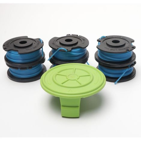 Lot de 6 bobines de fil et 1 capuchon pour débroussailleuse – Compatible Greenworks 29252 (1/4)