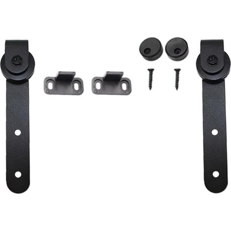 Guide de sol pour porte coulissante acier carbone, noir (1/5)
