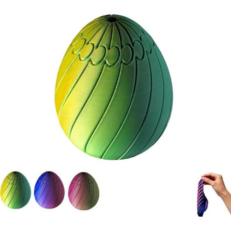 Cute, practical, quirky, and creative 3D printed Easter egg toys - Green - Height 7.1cm