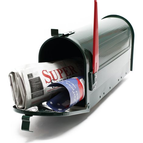 Wiltec Cassetta postale americana in acciaio zincato verde con materiale di montaggio (1/7)