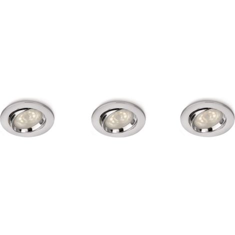 LM Spot LM Set 3 spot incasso tondi LED alluminio cromo diam. 9,1 cm