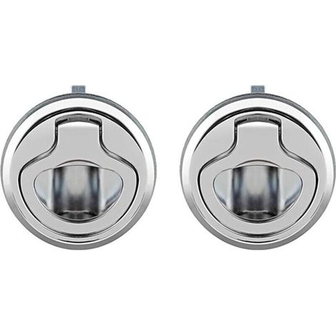 2 Pcs Loquet de Trappe Affleurant en Alliage de Zinc,Porte Affleurante Tirer la Trappe Slam Loquet Verrouillage pour Bateau Camping Car,Argent (1/5)