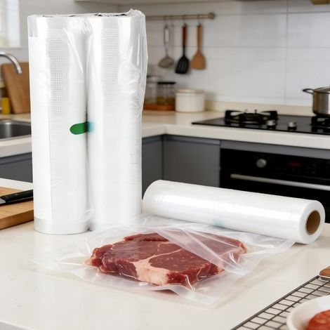 Sacs de mise sous vide alimentaire universels, sachets plastiques résistants pour scelleuse sous vide, adaptés cuisine domestique et usage professionnel, conservation longue durée congélation et cuiss