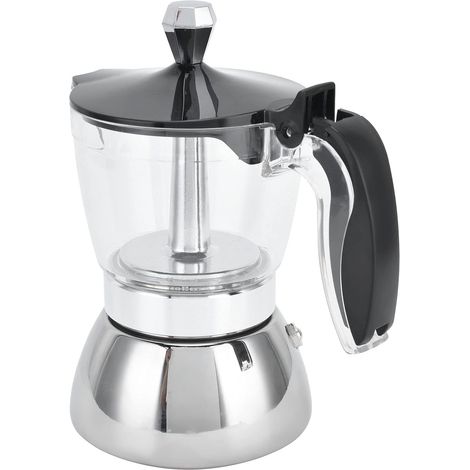 Moka espresso, 4 tasses, inox, pour maison et cuisinière gaz (1/5)