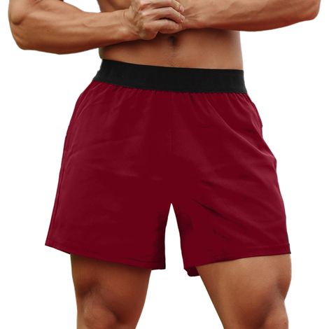 Short de Sport pour hommes, taille élastique, poche, boucle de serviette, course à pied, basket-ball, Gym, athlétique, coupe ample, séchage rapide, décontracté (1/5)