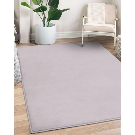 Modern Poly Moda Plain Rug Silver Light Grey Medium Carpet 120 x 160 cm (4'x5'3") (1/4)