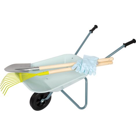 Kit d'outils de Jardinage avec brouette, pour Jardin et Sable avec Gants, dès 3 Ans, 12799 (1/5)