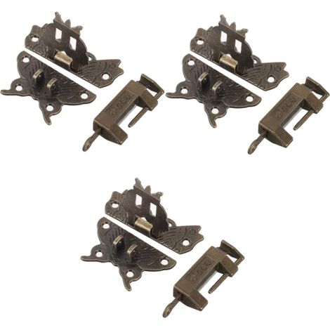 Lot de 3 verrous à bascule décoratifs rétro pour boîtes (1/5)