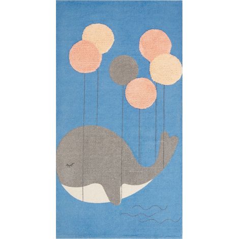 Kinderteppich BALABANG Blau 80 x 150 cm Baumwolle