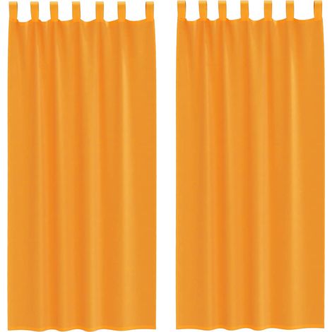 Maison Exclusive - Voile Vorhänge mit Schlaufen 2 Stk. Orange 140