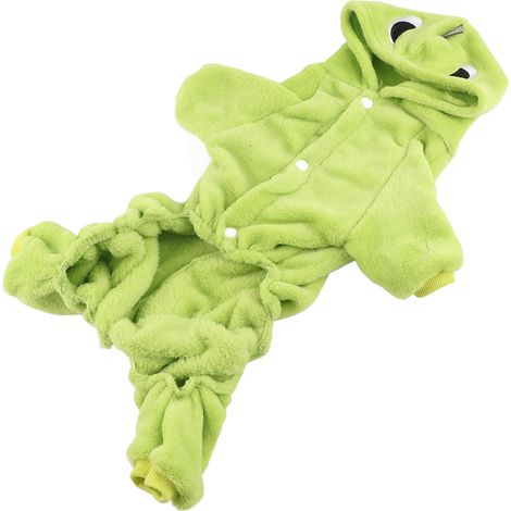 Costume Dinosaure Pour Chien Et Chat - En Polaire Corail Doux - Vêtement D'Hiver Chaude - Fermeture À Boucle - Taille XL (1/5)