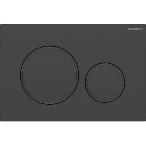 Plaque de déclenchement Geberit Sigma20 pour rinçage double touche: noir mat laqué, revêtement facile à nettoyer, noir (115.882.16.1) (1/4)